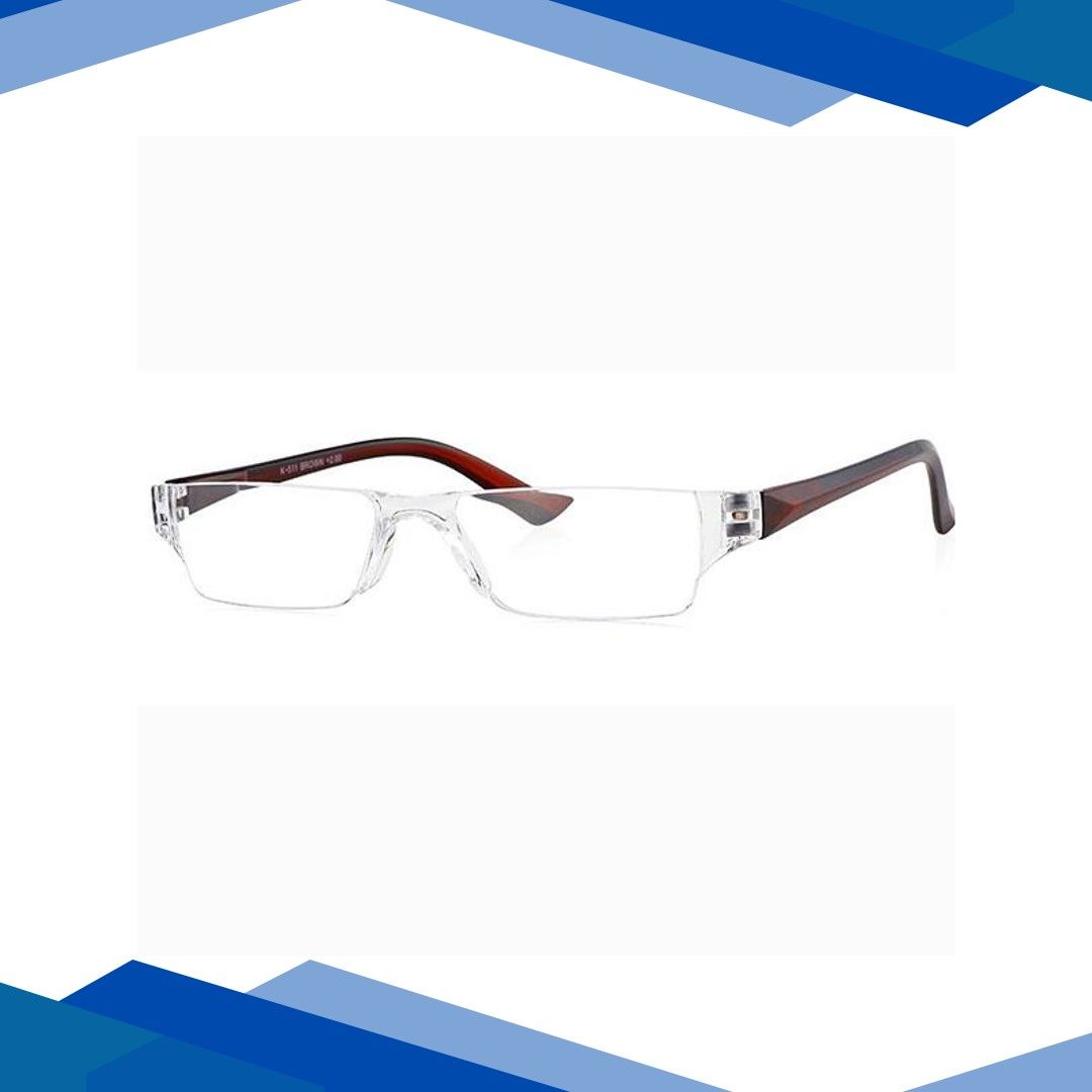Klar Eye Rectangle Rimless K-511 Reading Glass – Brown, 2.75 Power