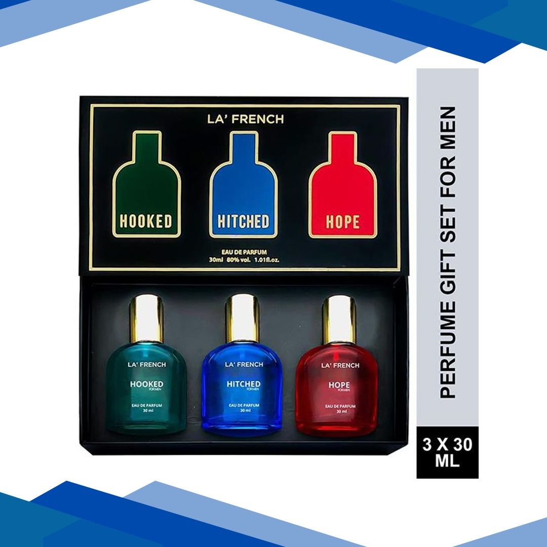 La French Hooked, Hitched and Hope Perfume Gift Set for Men 90 ml