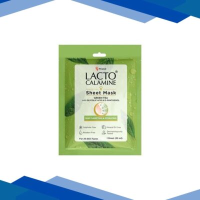 Lacto Calamine Green Tea Face Sheet Mask Instant Hydration Glycolic Acid and D-Panthenol 30 g