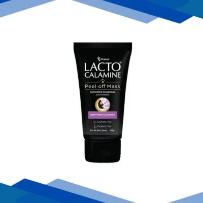 Lacto Calamine Peel Off Mask with Activated Charcoal and Vitamin E deep pore cleansing – No Parabens No Sulphates 120gm 1’s