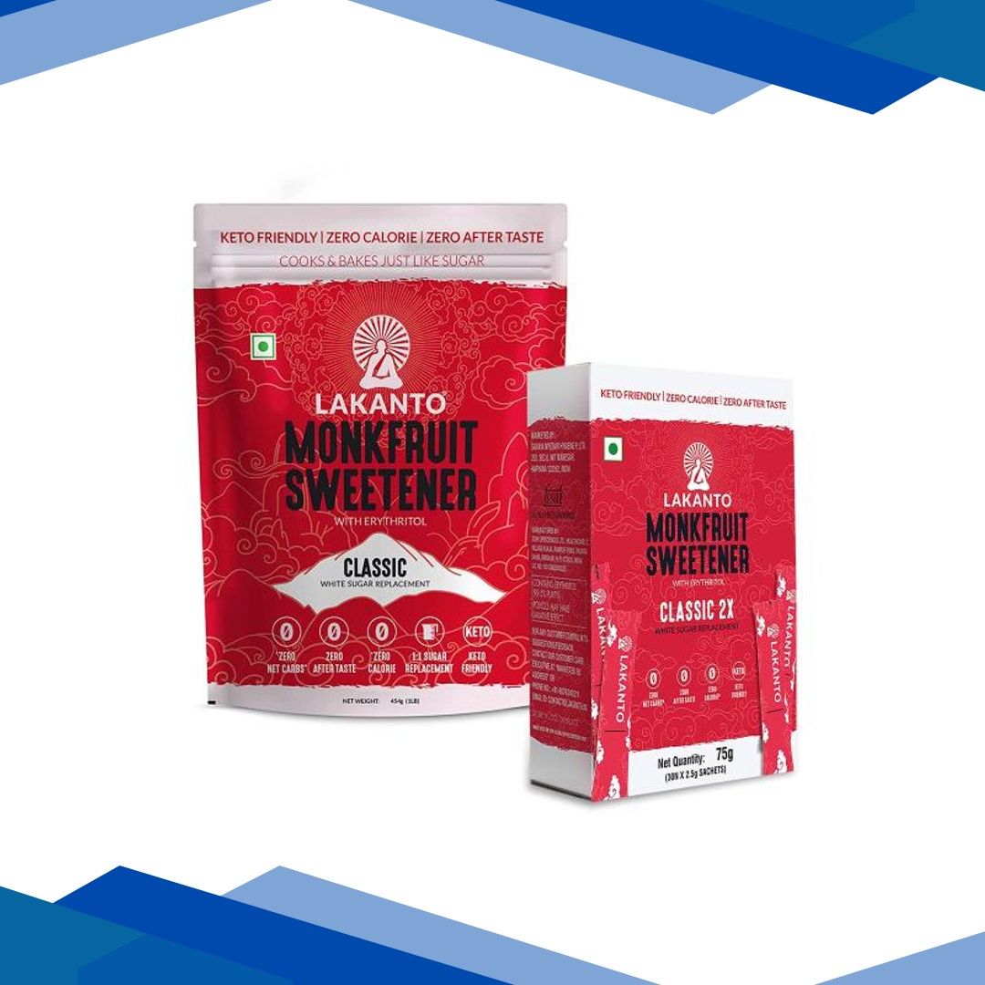 Lakanto Monkfruit Sweetener (Combo Pack Of Classic 2X (30’s X 2.5 g) + Classic 454 g) 1’s