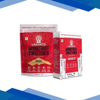 Lakanto Monkfruit Sweetener (Combo Pack Of Golden 2X (30’s X 2.5 g) + Golden 200 g) 1’s