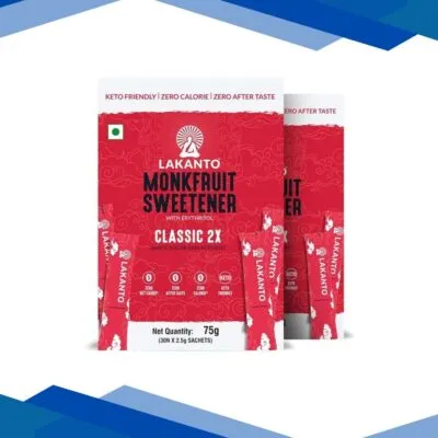 Lakanto Monkfruit Sweetener Sachets – Classic 2X (30’s X 2.5 g) 1’s