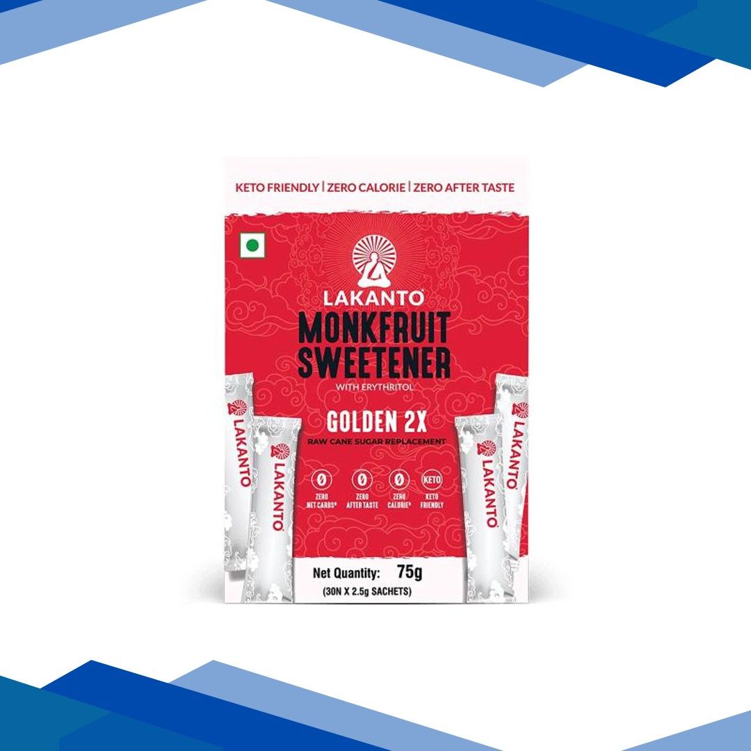 Lakanto Monkfruit Sweetener Sachets – Golden 2X (30’s X 2.5 g) 1’s
