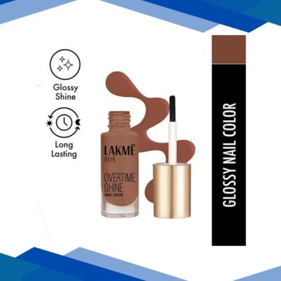 Lakme 9 To 5 Primer + Gloss Nail Color Caramel Case 6 Ml