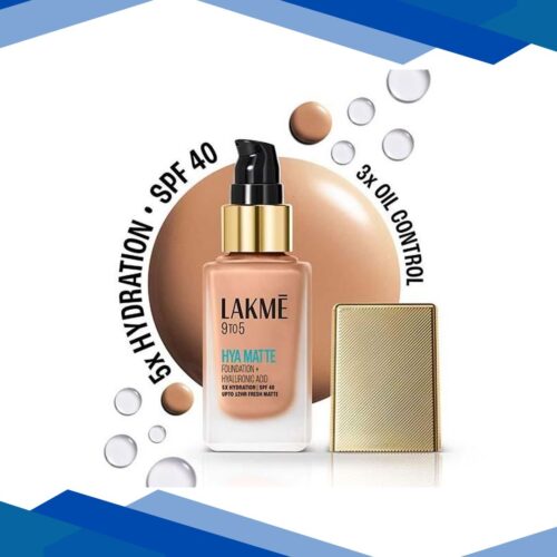 Lakme 9to5 Hya Matte Foundation + Hyaluronic Acid Cool Cinnamon 25 ml
