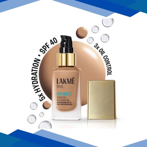 Lakme 9to5 Hya Matte Foundation + Hyaluronic Acid Neutral Almond 25 ml