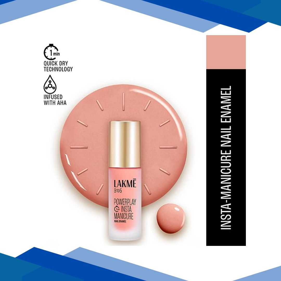 Lakme 9To5 Powerplay Insta-Manicure Nail Enamel Pink Lemonade 6 ml