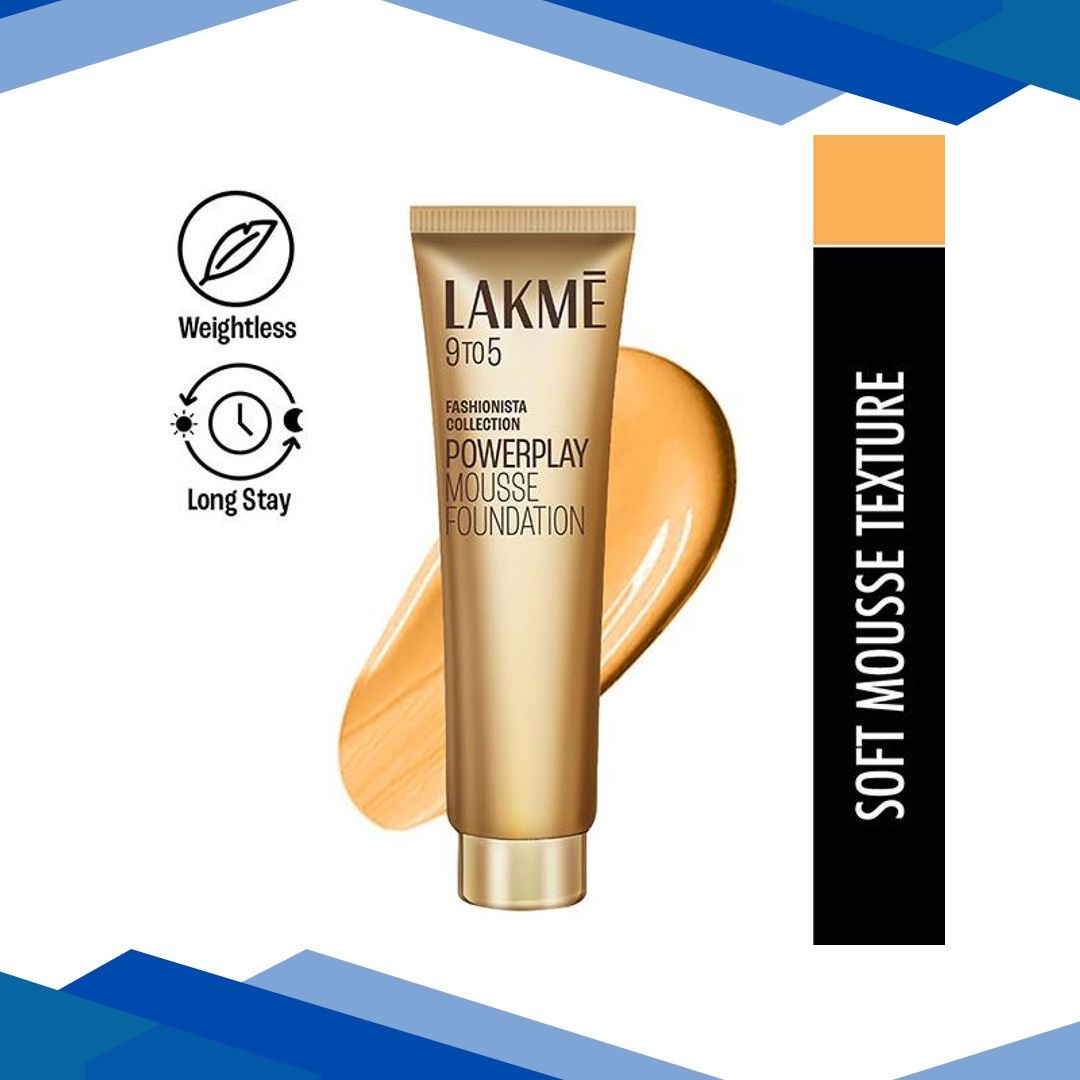 Lakme 9to5 Powerplay Mousse Foundation, Beige Vanilla, 25gm