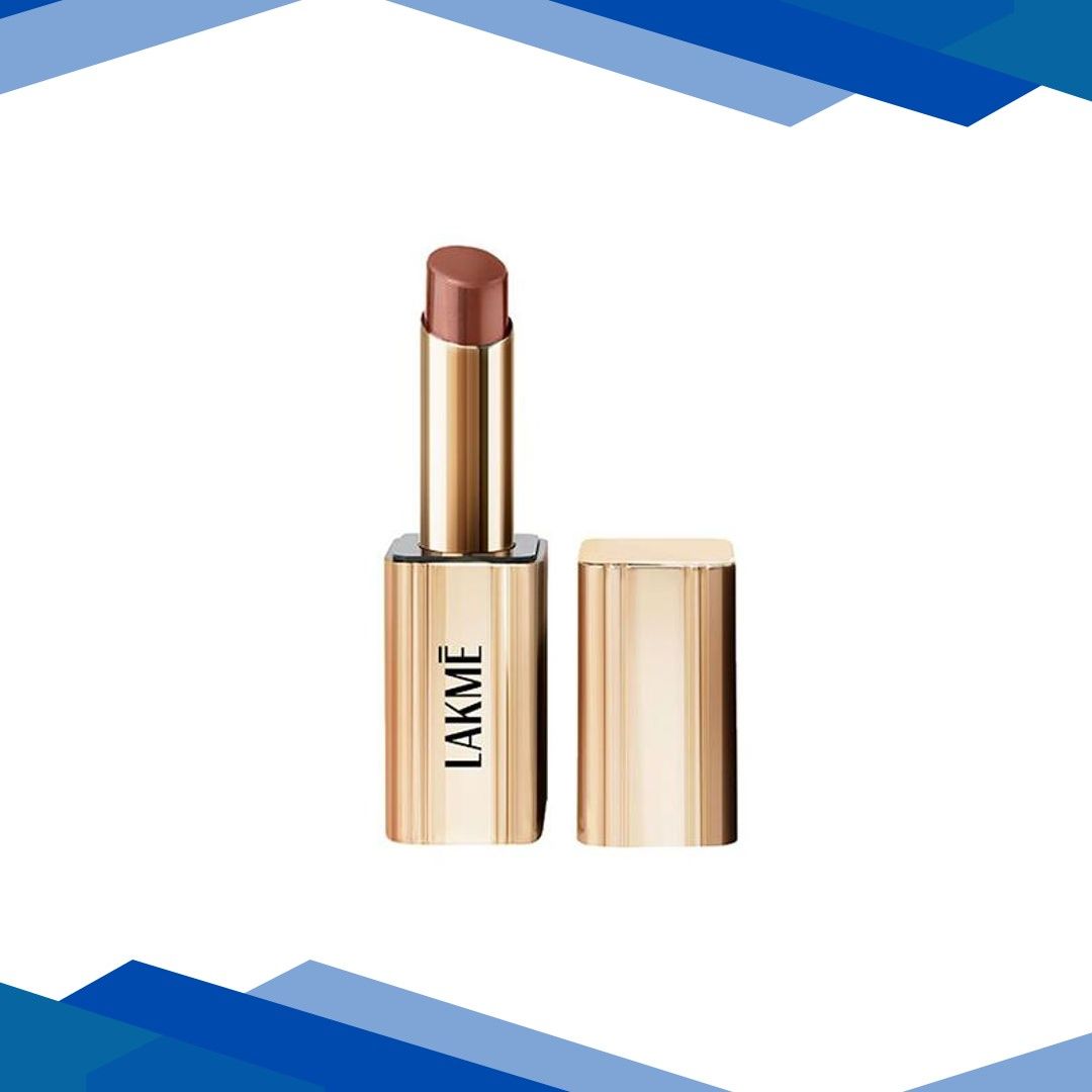 Lakme Bejewel 3D Matte Slim Bullet Lipstick with Vitamin E for Hydrated Lips – British Brown 3.6g