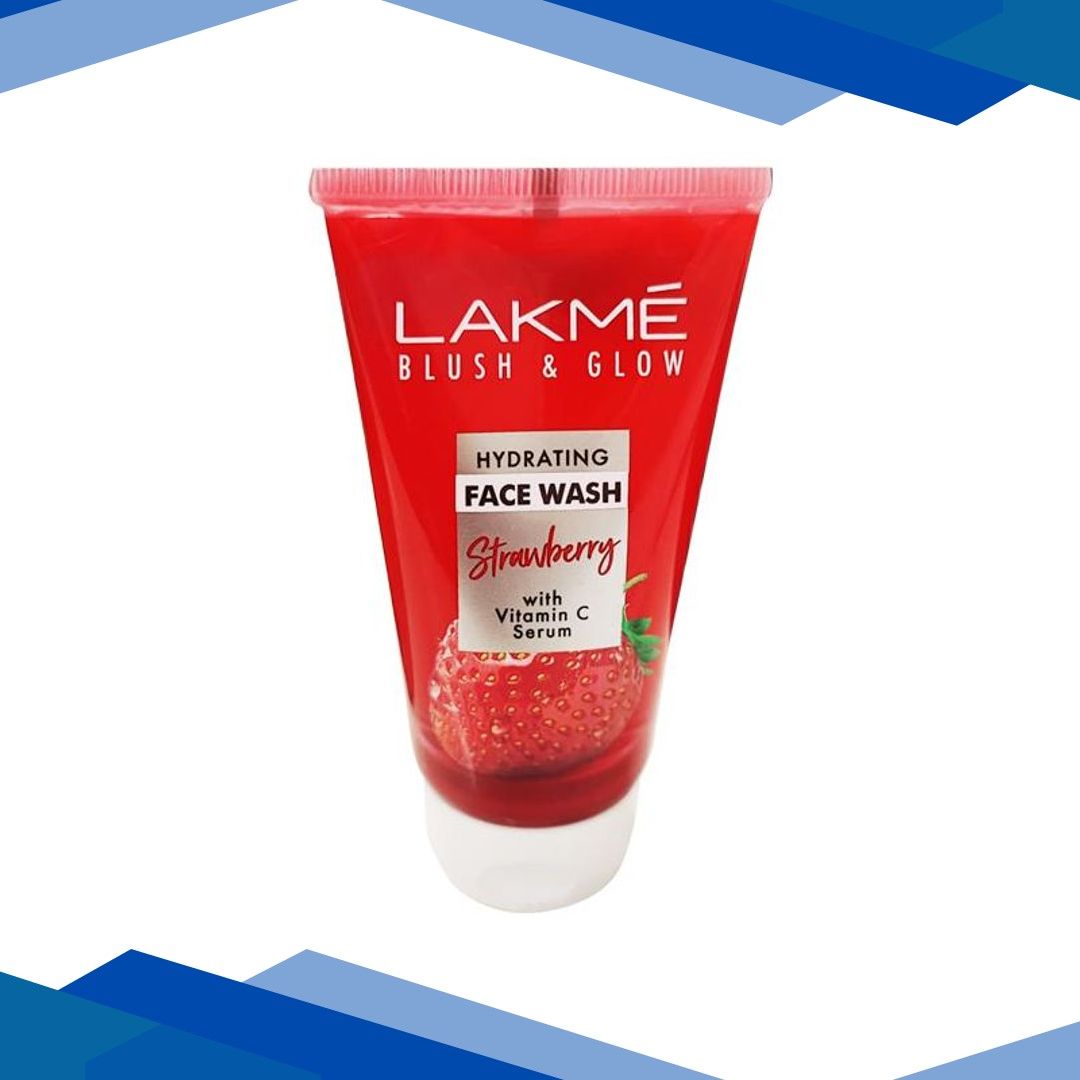 Lakme Blush & Glow Hydrating Strawberry Facewash With Vitamin C Serum 50 gm