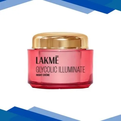Lakme Glycolic Illuminate Night Cream with Glycolic Acid and 1% Niacinamide for Skin Cell Regeneration 50 gm