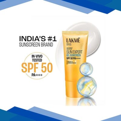 Lakme Sunscreen Gel SPF 50 PA+++ Niacinamide, Water Light, For Normal to Oily Skin,No White Cast 100g