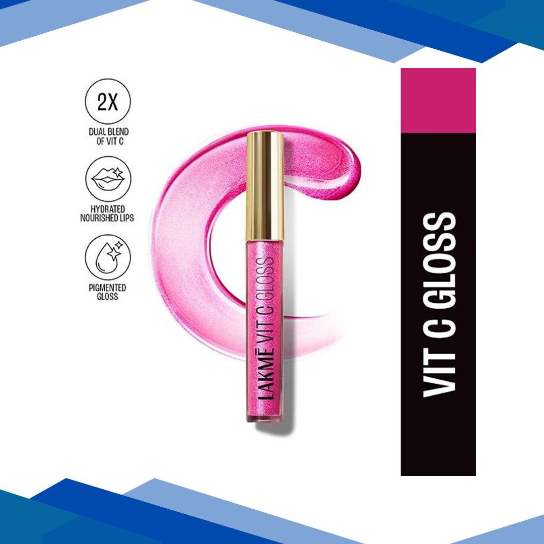 Lakme SuperglowVIT-C Gloss-Insta PinkC1 2.5 ml
