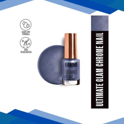 Lakme Ultimate Glam Chrome Nail Blue CH4 6 ml