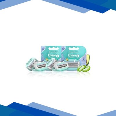 LetsShave Evior 6 Body Razor Blade – Twin Three Blade Design Blade (Pack of 4)