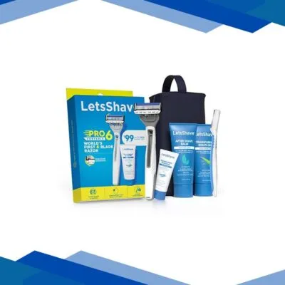 Letsshave Pro 6 Portable Travel Kit Pro 6 Razor+Tsg15 Ml+Asb30Ml+Tsg 30Ml+Pouch+Pro Styler 1 1’s