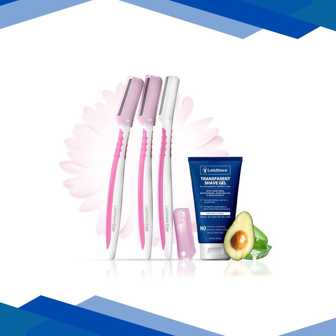 LetsShave Transparent Shave Gel 15 ml + LetsShave Evior Face Razor (Pack of 3)
