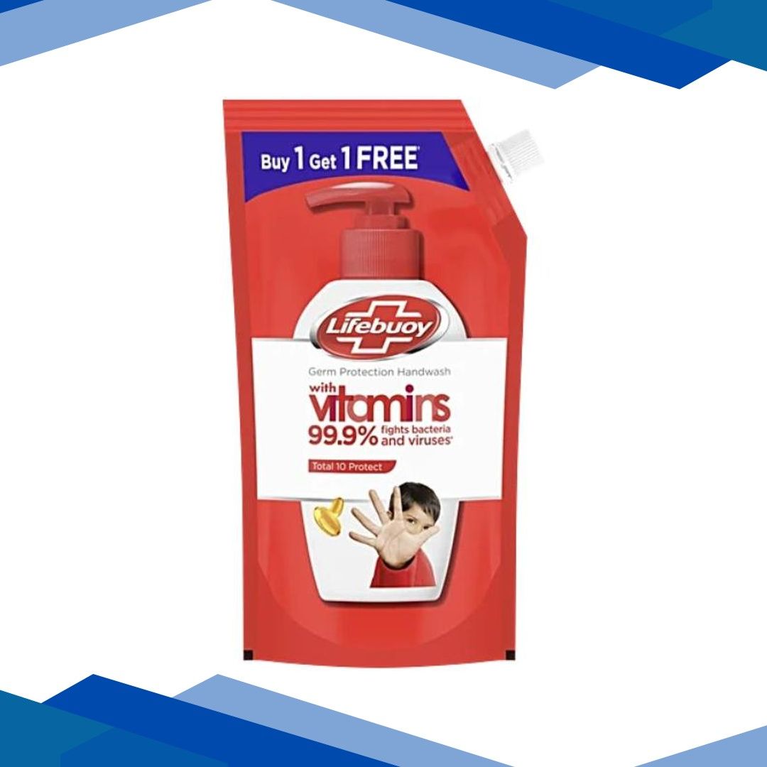 Lifebuoy Germ Protection Total 10 Protect Handwash with Vitamins (Buy 1 Get 1 Free) 675 ml