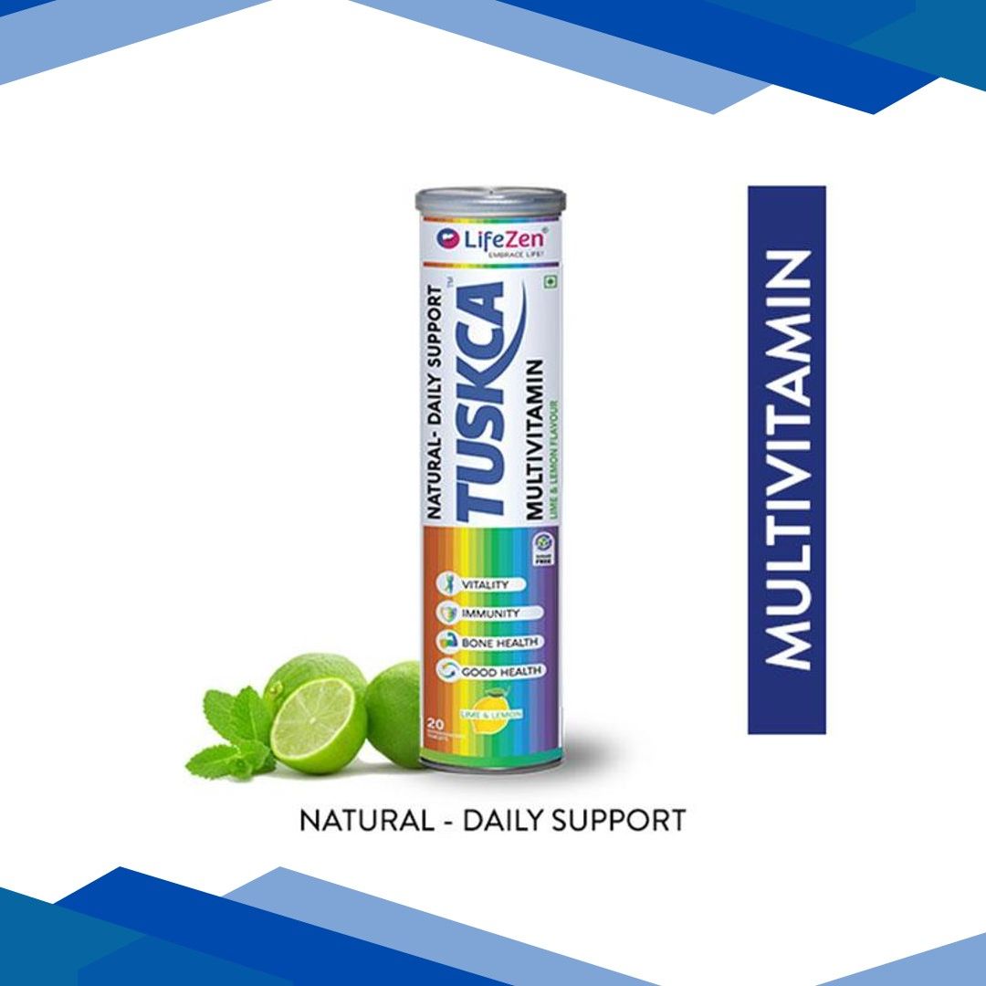 LifeZen Tuskca Multivitamin Effervescent Tablet – Lime & Lemon 20’s