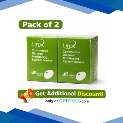 LinX CGM Smart Continous Glucose Monitoring System Sensor (Pack of 2)