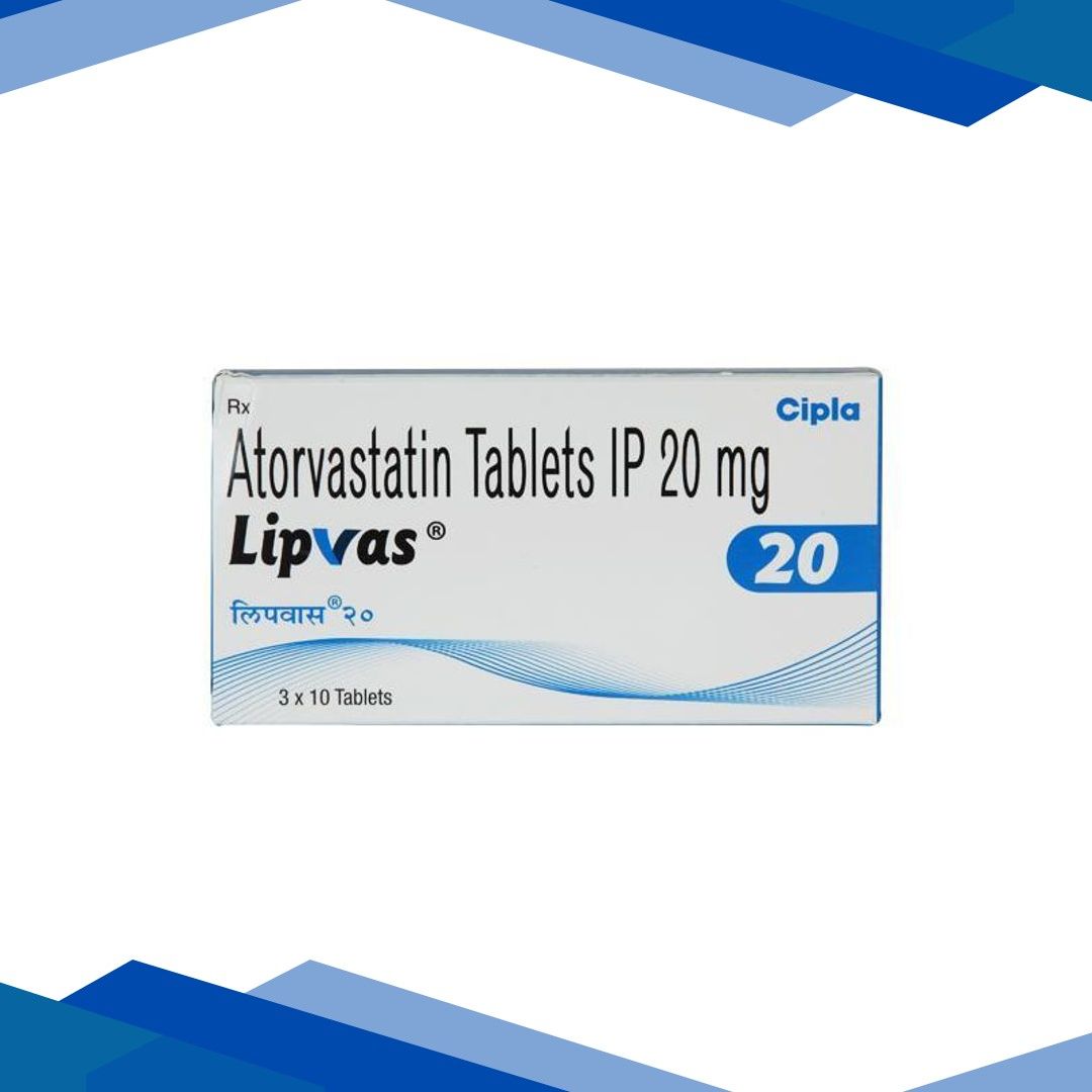 Lipvas 20mg Tablet 10’S