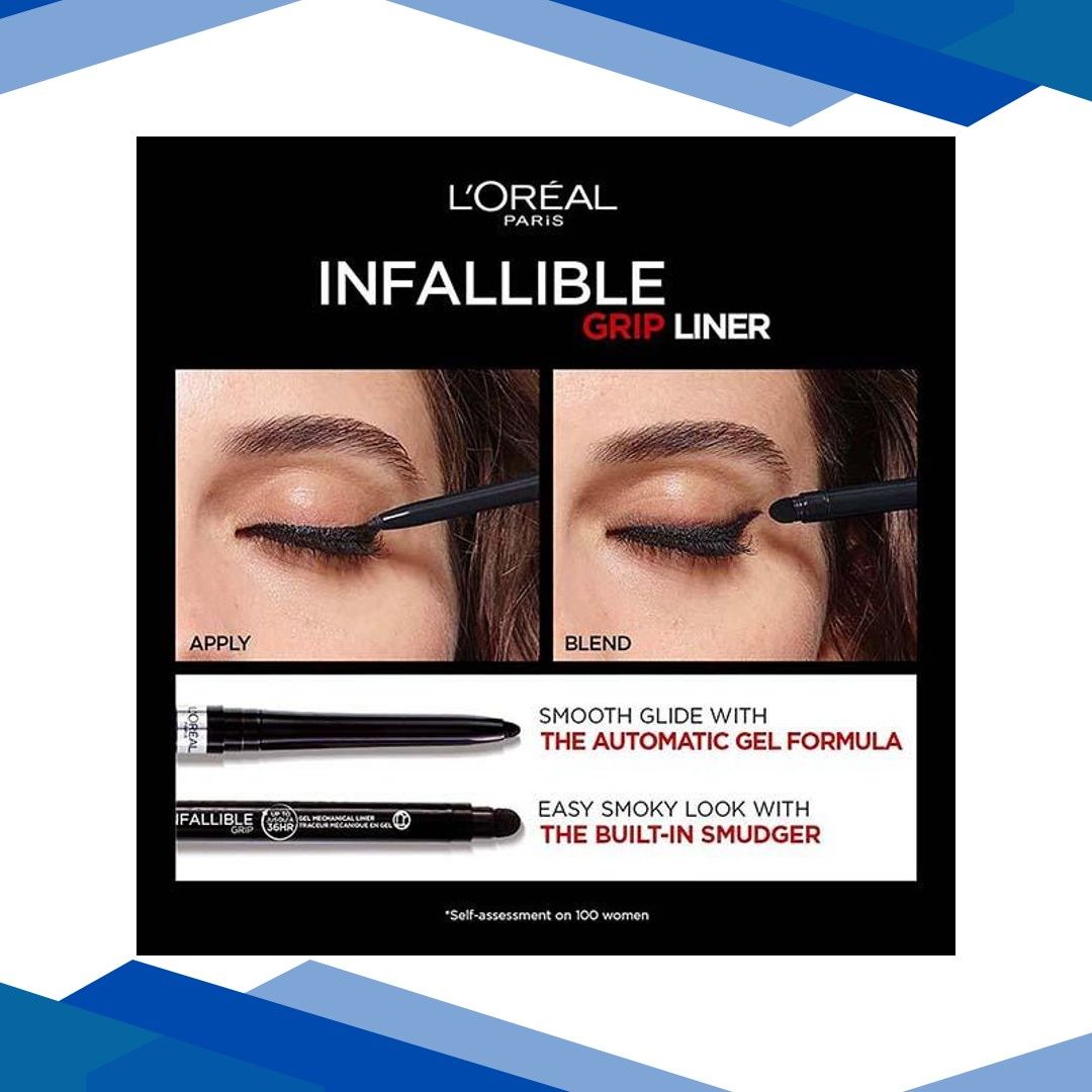 LOreal Paris Infaillible Grip Upto 36H Gel Automatic Eye Liner – 001 Intense Black 5 gm