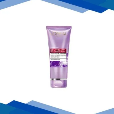 L’Oreal Paris Revitalift Hyaluronic Acid Hydrating Gel-Cleanser, Gently Cleanses & Hydrates For Plumpy Skin 100 ml