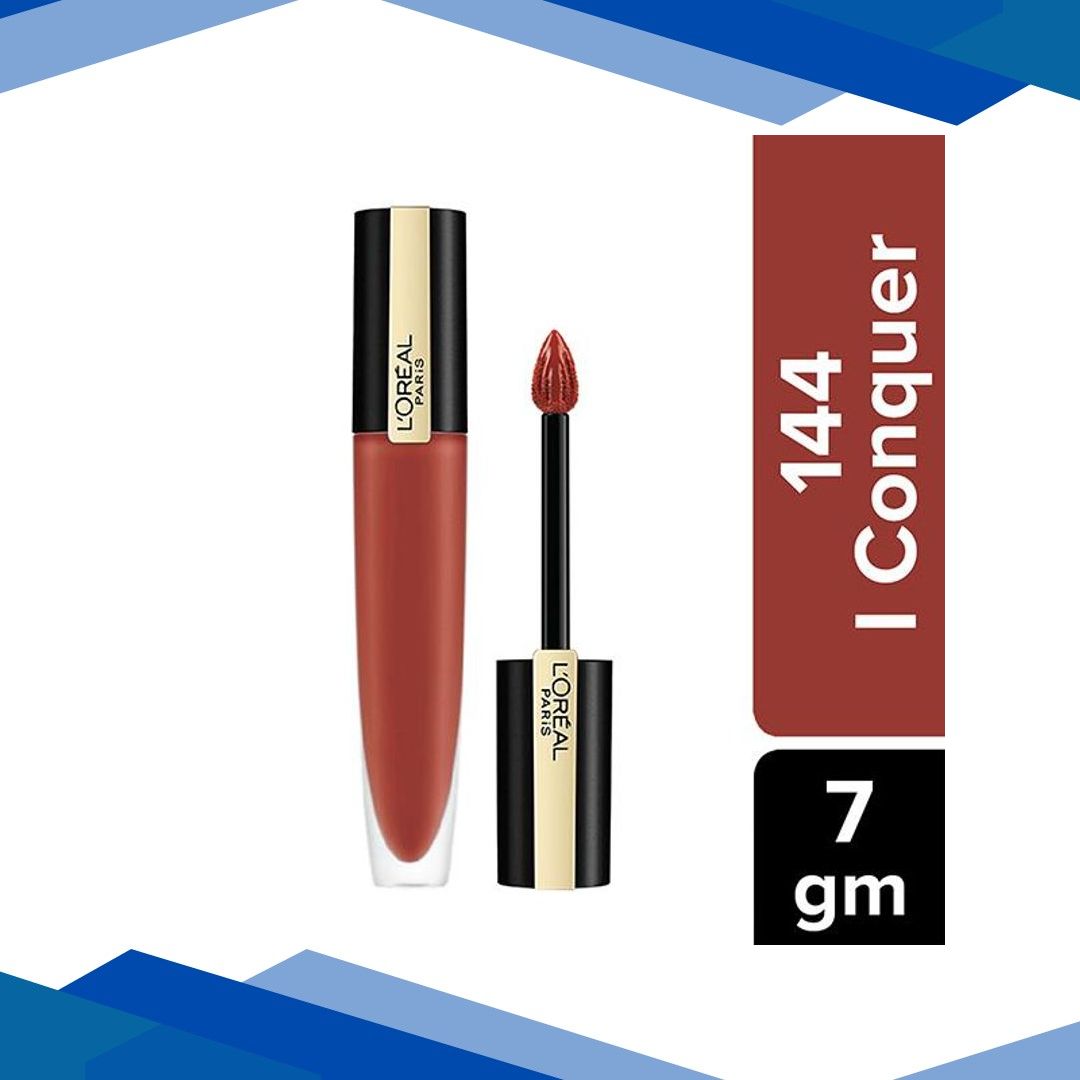 L’Oreal Paris Rouge Signature Matte Liquid Lipstick, 144 I Conquer 7 ml
