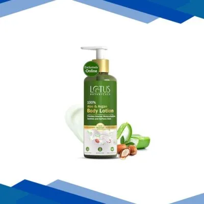 Lotus Botanicals 100% Aloe & Argan Body Lotion, For All Skin Types 280 ml