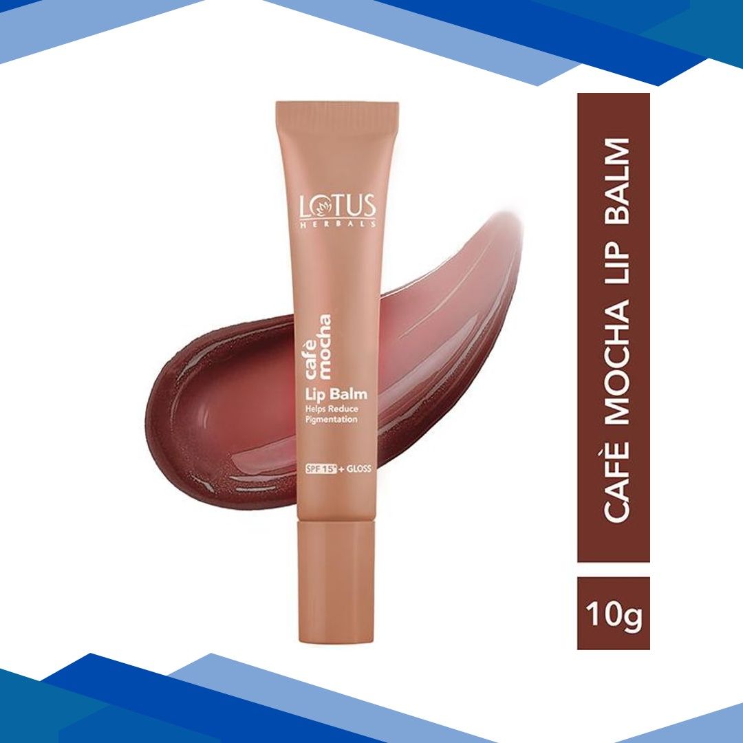 Lotus Herbals Cafe Mocha Lip Balm with SPF 15 for Dry and Chapped Lips Vegan, Brown 10 g