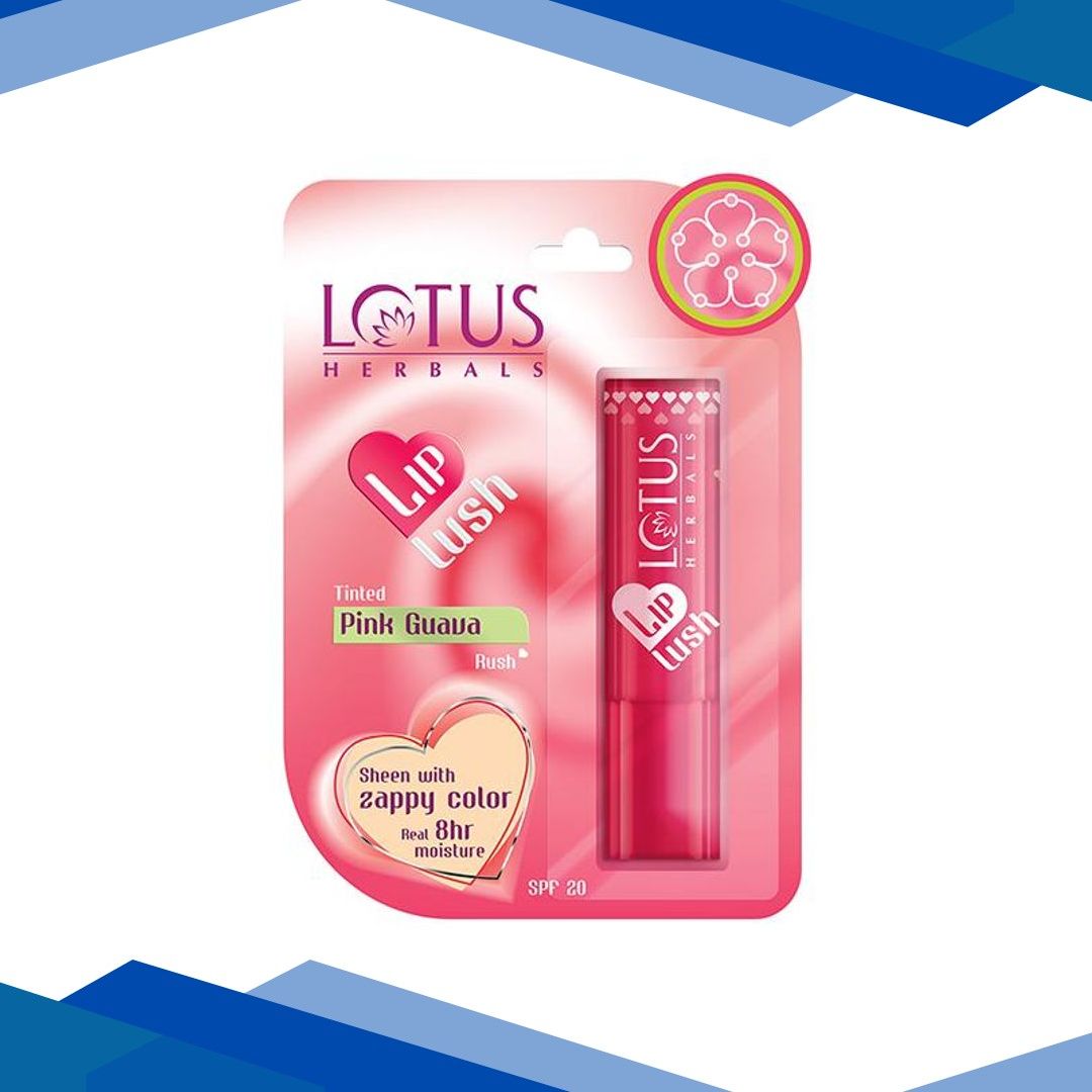 Lotus Herbals Lip Lush Pink Gauva Rush Spf 20 4 Gm