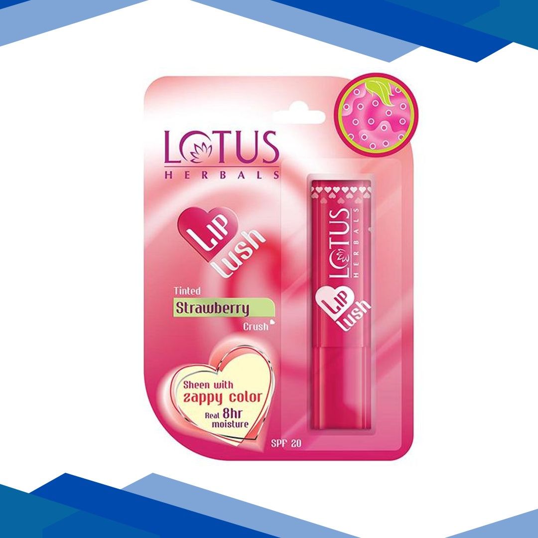 Lotus Herbals Lip Lush Strawberry Crush Spf 20 4 Gm