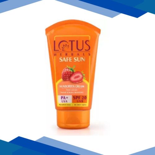 Lotus Herbals Safe Sun PA+ UVA SPF 20 UVB Sunscreen Cream 100 gm
