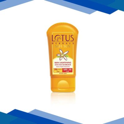 Lotus Herbals Safe Sun Skin Lightening Anti – Tan Sunscreen Active Triple Protection PA+++ UVA SPF-30 UVB 50gm