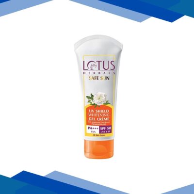 Lotus Herbals Safe Sun Uv Shield Whitening Gel Creme Spf-50 50 Gm