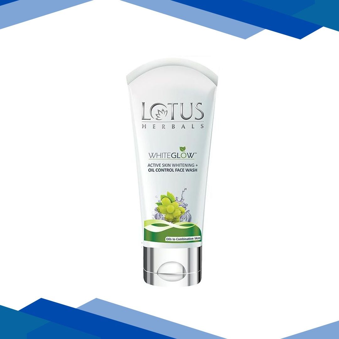 Lotus Herbals Whiteglow Active Skin Whitening + Oil Control Facewash 50 Gm