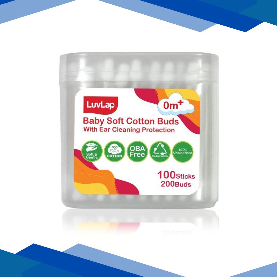 LuvLap Baby Soft Cotton Buds 200’s + Sticks 100’s