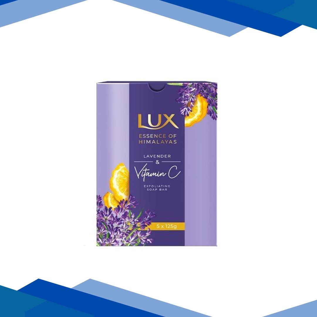 Lux Essence Of Himalayas Lavender & Vitamin C Exfoliating Soap (Pack of 5’s x 125 g)
