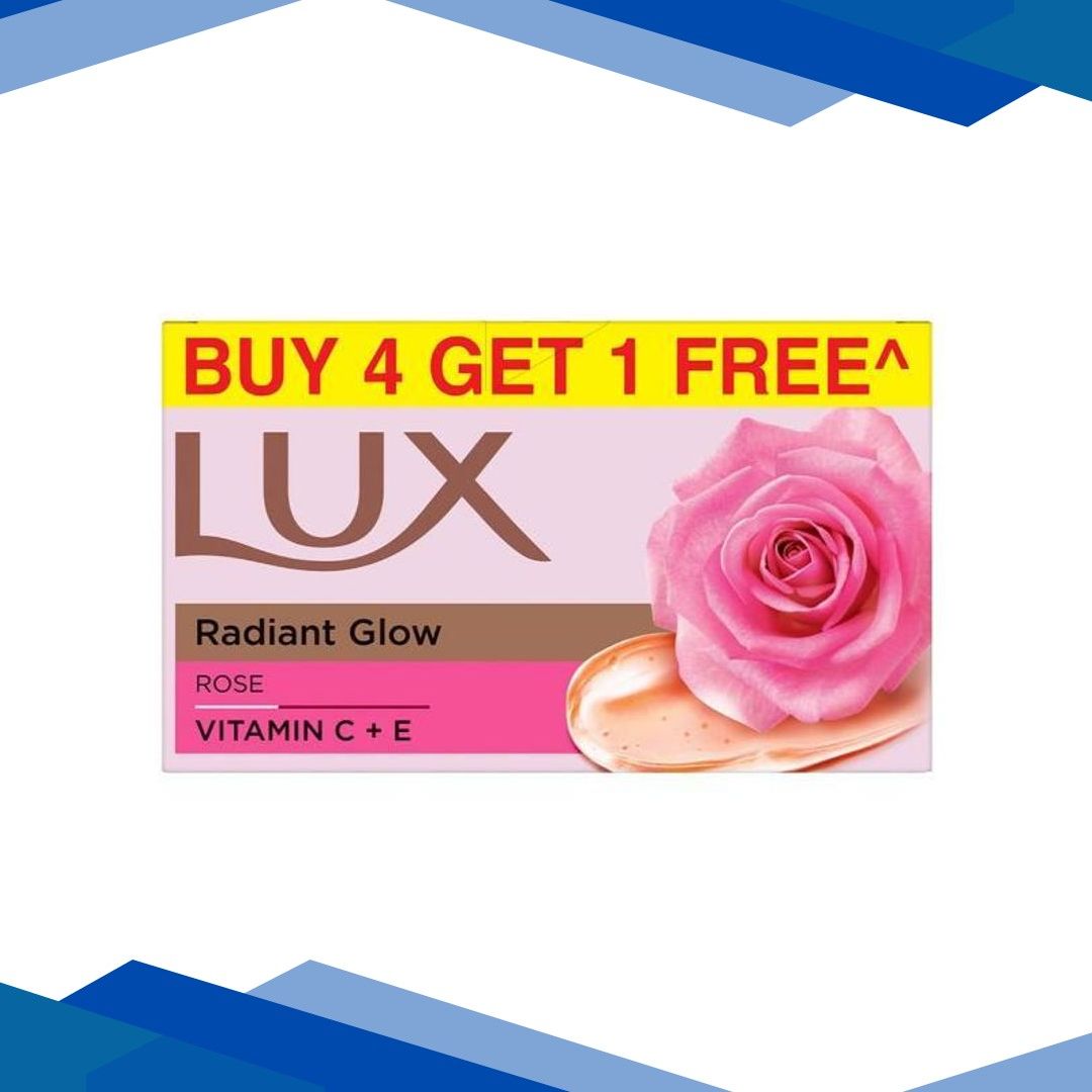 Lux Radiant Glow Vitamin C + E Soap – Rose (Buy 4 Get 1 Free) 150 g