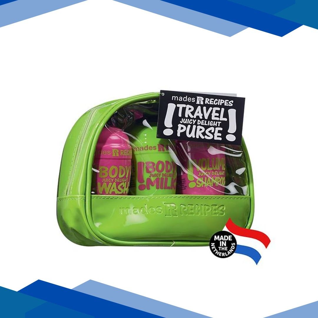 MADES Recipes Juicy Delight Travel Purse (Body wash 100ml + Body milk 100ml + Shampoo 100ml) 300 ml
