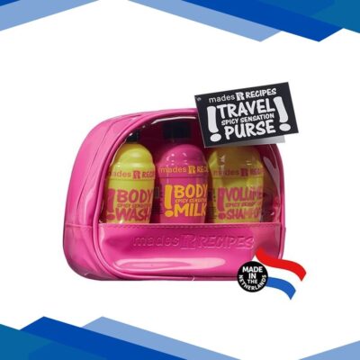 MADES Recipes Spicy Sensation Travel Purse (Body wash 100ml + Body milk 100ml + Shampoo 100ml) 300 ml