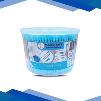 Majestique Ear Cleaner Buds Cotton Swab Stick 1000 Tips- Spiral/Round Head No Plastic Packaging, 100% Biodegradable 1’s