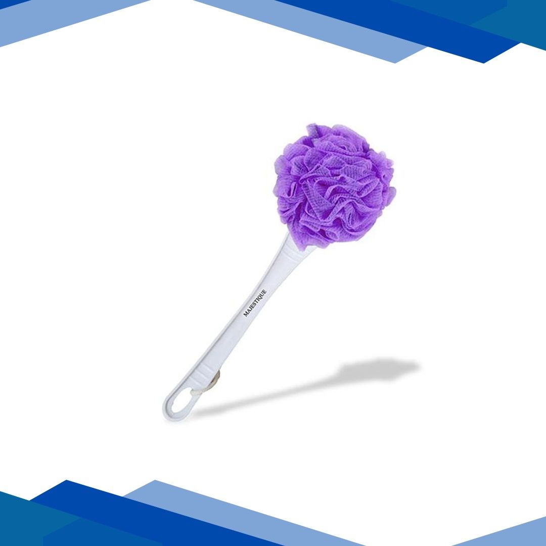 Majestique Long Handle Loofah for Back Scrubber, Easy Reach Body Wash, Back Cleaning – Color May Vary 1’s