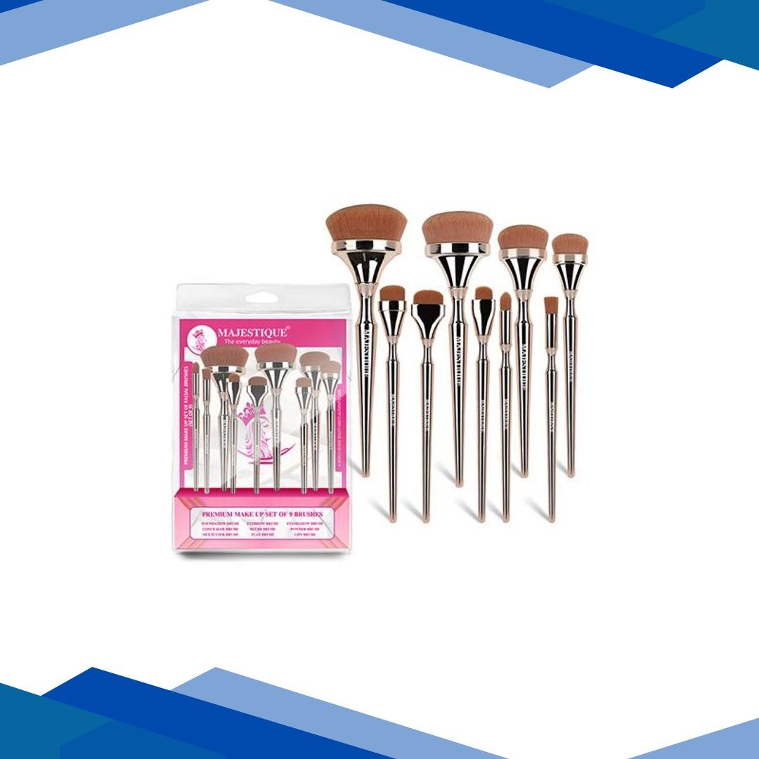 Majestique Premium Makeup Brush Set, Luminous HD Brush 9’s