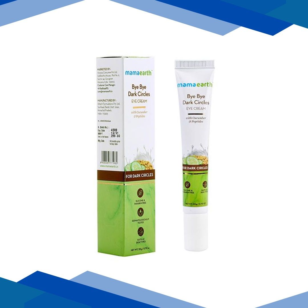 Mamaearth Bye Bye Dark Circles Cream Cucumber and Peptides 20 gm