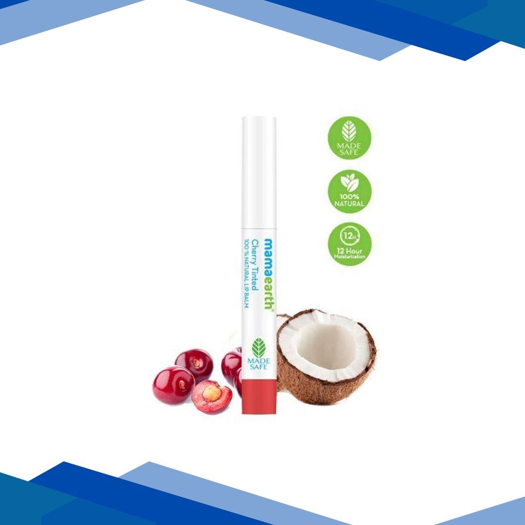 Mamaearth Cherry Tinted 100% Natural Lip Balm for Women with Cherry and Coconut Oil 2 gm