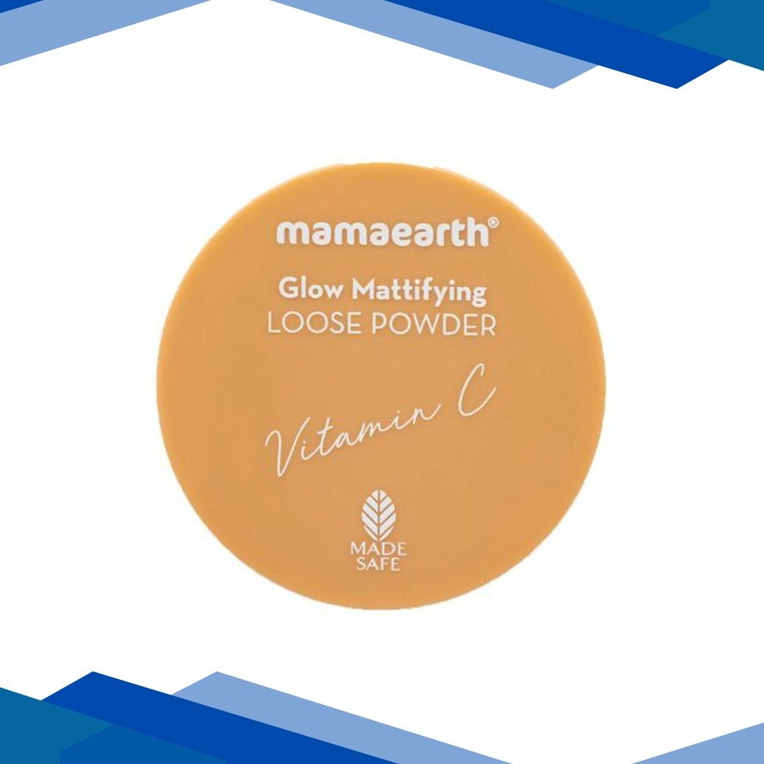 Mamaearth Glow Mattifying Loose Powder with Vitamin C & Aloe Vera for a Natural Matte Look 12 gm