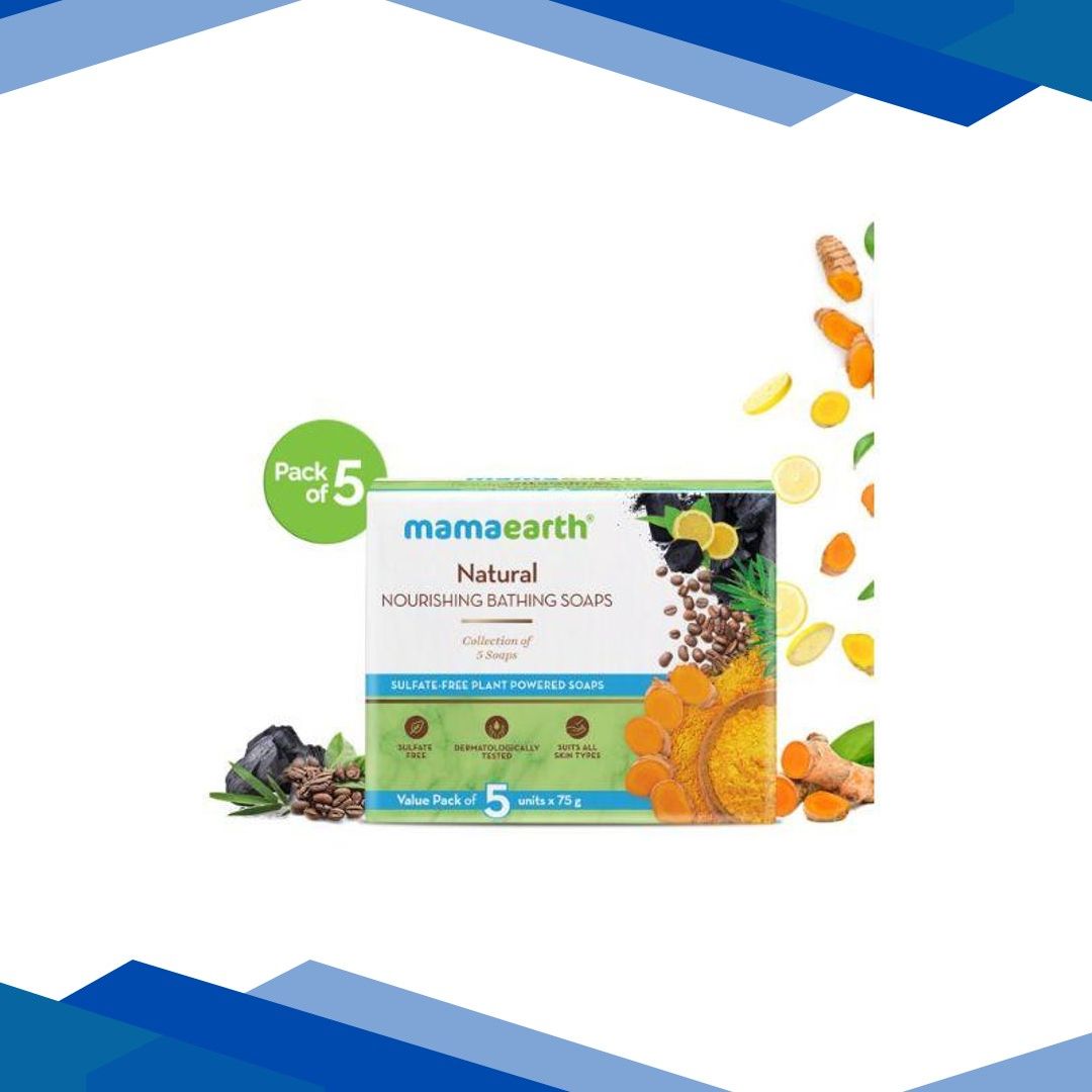 Mamaearth Natural Nourishing Bathing Soaps 75g 5’s