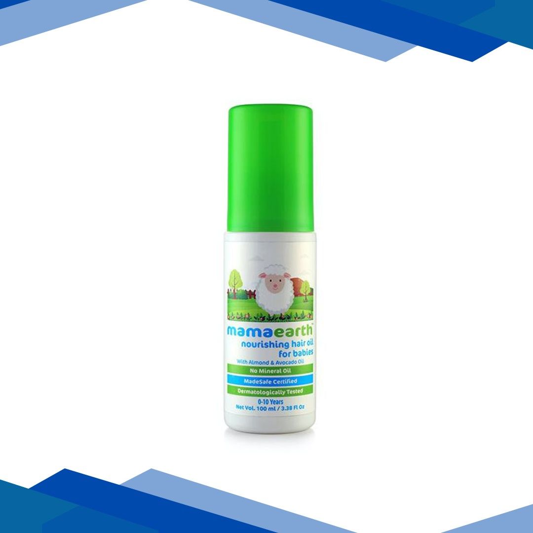Mamaearth Nourishing Hair Oil for Babies with Almond & Avocado Oil No Mineral Oil Dermatologically Tested 0-10 Years 100ml